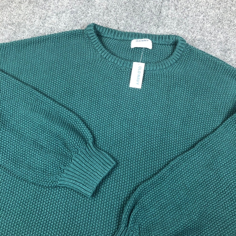 Old Navy Womens Size XLT XL‎ Tall Tunic Sweater Stitch Crew Neck Teal Green NEW
